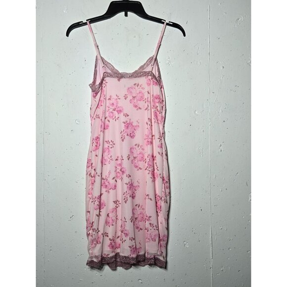 Wild Fable Pink Floral Mini Slip Dress Size Medium Lace Hoco Coquette Y2K Dainty - Picture 3 of 12